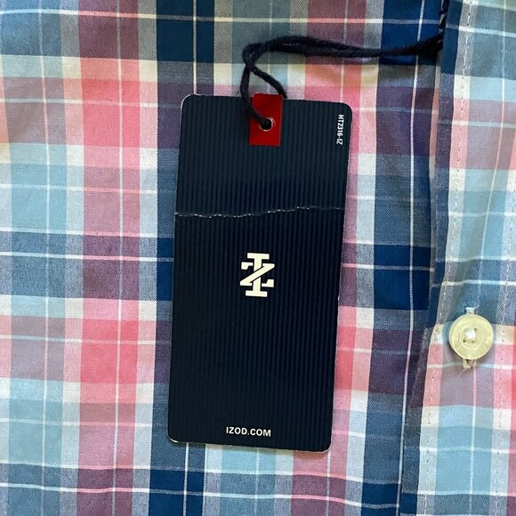IZOD Advantage Performance Plaid Button Up Shirt Mens 2XL Short Sleeve - Picture 5 of 8
